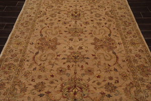 6' x 8'9" Hand Knotted 100% New Zealand Wool Agra Oriental Area Rug Tan - Oriental Rug Of Houston