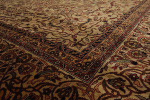 8'11'' x 12' Hand Knotted 100% Wool Traditional Saroukk 250 KPSI Area Rug Beige