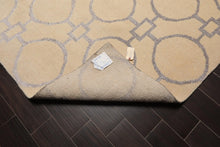 9' x 12' Hand Knotted Wool & Art Silk Modern Area rug Beige - Oriental Rug Of Houston