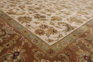 8'1'' x 9'11'' Hand Knotted 100% Wool Agra 200 KPSI Oriental Area Rug Beige - Oriental Rug Of Houston