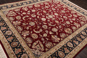 8' x 9'9'' Hand Knotted Wool & Silk Pakpersian 16/18 300KPSI Area Rug Burgundy - Oriental Rug Of Houston