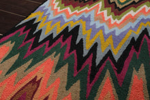Designer Boho Runner Hand Hooked 100% Wool Area Rug Multi 2'6'' x 6'