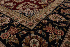 8' x 9'9'' Hand Knotted Wool & Silk Pakpersian 16/18 300KPSI Area Rug Burgundy - Oriental Rug Of Houston