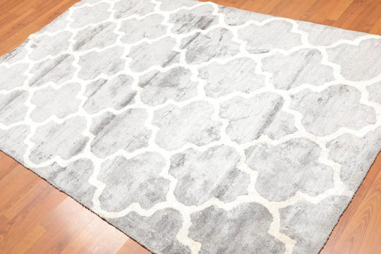 5' x 8' Handmade Bamboo Silk Traditional Oriental Area Rug Contemporary Gray