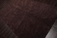 5' x 8' Tibetan Solid Hand Loomed Wool Oriental Area Rug Tone on Tone Chocolate - Oriental Rug Of Houston