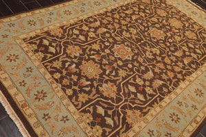 6' x 8'10" Hand Knotted 100% Wool Reversible Flat Pile Area Rug Brown - Oriental Rug Of Houston