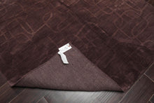 5' x 8' Tibetan Solid Hand Loomed Wool Oriental Area Rug Tone on Tone Chocolate - Oriental Rug Of Houston