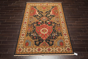 5'11" x 9' Hand Knotted 100% Wool Reversible Flat Pile Area Rug Navy - Oriental Rug Of Houston