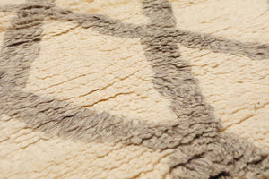 4'9" x 6'6" Handmade Wool Moroccan Shag Oriental Area Rug Contemporary Beige - Oriental Rug Of Houston