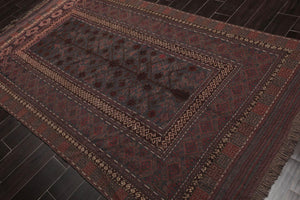 5'2 x 8'8" Vintage Afghan Kilim Hand Woven 100% Wool Oriental Area Rug Gray Rust - Oriental Rug Of Houston