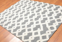 5'3" x 7'5" Handmade 100% Wool High Low Pile Area Rug Contemporary Gray - Oriental Rug Of Houston