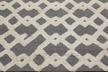 5'3" x 7'5" Handmade 100% Wool High Low Pile Area Rug Contemporary Gray