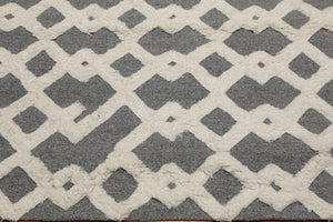 5'3" x 7'5" Handmade 100% Wool High Low Pile Area Rug Contemporary Gray - Oriental Rug Of Houston