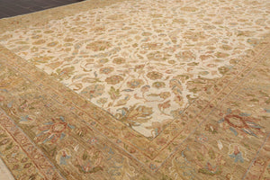 8'10" x 11'10" Hand Knotted 100% Wool Agra Traditional Area Rug Beige Brown - Oriental Rug Of Houston