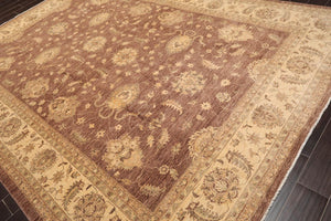 8'8" x 11'9" Hand Knotted 100% Wool Chobi Peshawar Traditional Area Rug Brown - Oriental Rug Of Houston