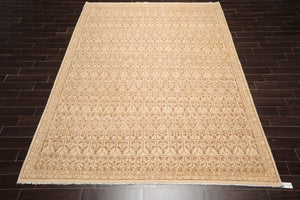 8'8" x 11'8" Hand Knotted 100% Wool Oriental Transitional Area Rug Beige