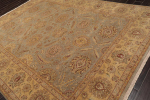 8'7" x 11'4" Hand Knotted Wool Pakpersian 16/18 300 KPSI Area Rug Gray Gold