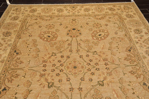 8'1'' x 9'10'' Hand Knotted 100% Wool Peshawar Traditional Oriental Area Rug Tan - Oriental Rug Of Houston