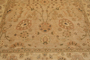 8'1'' x 9'10'' Hand Knotted 100% Wool Peshawar Traditional Oriental Area Rug Tan