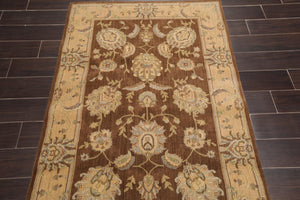 3'6''x5'6'' Hand Woven Wool French Aubusson Needlepoint Area Rug Brown - Oriental Rug Of Houston