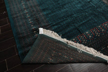 Master Weaver Signed Bokhara Hand Knotted 300 KPSI Wool Area Rug Teal 12'5" x 15'8" - Oriental Rug Of Houston