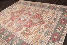 3' x5'  Tan Rust Gray. Caramel, Green, Ivory, Multi Color Handmade Flatweave Area Rug Polyster Traditional Oriental Rug