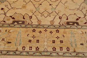9' x 12' Hand Knotted Wool Art & Crafts Peshawar Oriental Area Rug Beige - Oriental Rug Of Houston