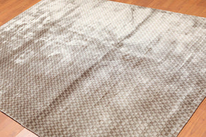 5'3" x 7'7" Handmade Graphic 100% Bamboo silk Flatweave Area Rug Gray - Oriental Rug Of Houston