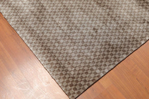5'3" x 7'7" Handmade Graphic 100% Bamboo silk Flatweave Area Rug Gray