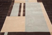 5'3" x 8'3" Handmade 100% Wool Oriental Area Rug Modern Brown - Oriental Rug Of Houston