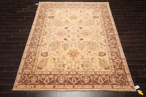 7'9"x 10'3" Hand Knotted Wool Peshawar Traditional Oriental Area Rug Beige Brown - Oriental Rug Of Houston