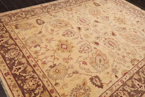 7'9"x 10'3" Hand Knotted Wool Peshawar Traditional Oriental Area Rug Beige Brown - Oriental Rug Of Houston