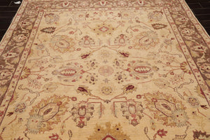 7'9"x 10'3" Hand Knotted Wool Peshawar Traditional Oriental Area Rug Beige Brown - Oriental Rug Of Houston