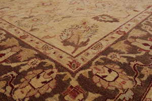 7'9"x 10'3" Hand Knotted Wool Peshawar Traditional Oriental Area Rug Beige Brown - Oriental Rug Of Houston