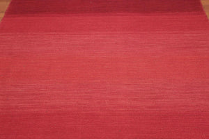 5'7" x 7'6" Ombre Handmade 100% Wool Flatweave Area Rug Modern Red - Oriental Rug Of Houston