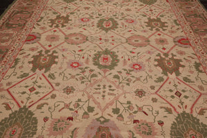 10'3" x 13'9" Hand Knotted 100% Wool Traditional Oriental Area Rug Beige - Oriental Rug Of Houston