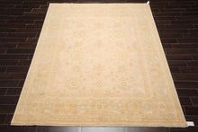 8' x 9'11'' Hand Knotted Muted 100% Wool Peshawar Design Area Rug Beige