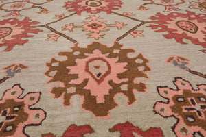 Multi Sizes Handmade 100% Wool Traditional Oriental Area Rug Beige, Coral, Rose - Oriental Rug Of Houston