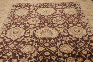 8'9'' x 12' Hand Knotted 100% Wool Peshawar Traditional Oriental Area Rug Brown - Oriental Rug Of Houston