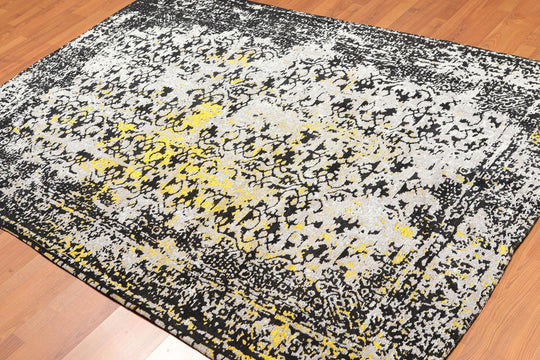 5'2" x 7'5" Handmade Erased Pattern Flatweave Area Rug Contemporary Beige