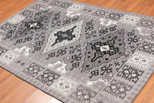 5'2" x 7'7" Handmade Southwestern Pattern Flatweave Area Rug Contemporary Gray