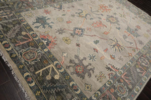 Multi Sizes LoomBloom Muted Turkish Oushak Hand Knotted Wool Area Rug Gray, Beige Color - Oriental Rug Of Houston