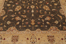 7'11" x 10' Hand Knotted Wool Peshawar Traditional Oriental Area Rug Brown Beige
