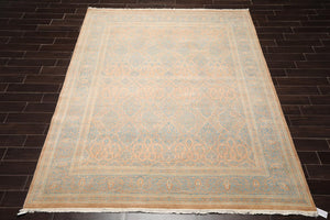 8'1'' x 10' Hand Knotted 100% Wool Pak-Parsian 16/18 300 KPSI Area Rug Blue Tan - Oriental Rug Of Houston