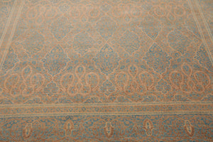 8'1'' x 10' Hand Knotted 100% Wool Pak-Parsian 16/18 300 KPSI Area Rug Blue Tan - Oriental Rug Of Houston