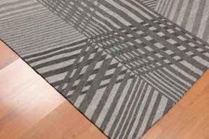 5'4" x 7'8" Hand Woven 100% Wool Flatweave Area Rug Contemporary Gray - Oriental Rug Of Houston