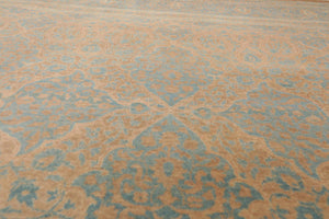 8'1'' x 10' Hand Knotted 100% Wool Pak-Parsian 16/18 300 KPSI Area Rug Blue Tan - Oriental Rug Of Houston