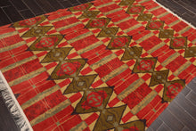 6' x 8'10" Hand Knotted 100% Wool Tibetan Oriental Area Rug Contemporary Red - Oriental Rug Of Houston
