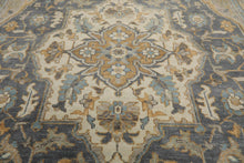 Multi Sizes LoomBloom Muted Turkish Oushak Hand Knotted Wool Traditional Area Rug Slate, Beige Color