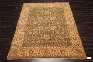 8' x 9'10" Hand Knotted 100% Wool Peshawar Oriental Area Rug Pistachio Gold